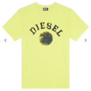 Diesel Neon Yellow Tee with Graphic Print